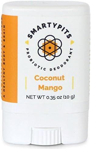 SmartyPits - Natural/Aluminum Free Prebiotic Deodorant (Baking Soda Free, Travel-Size) (Coconut Mango)