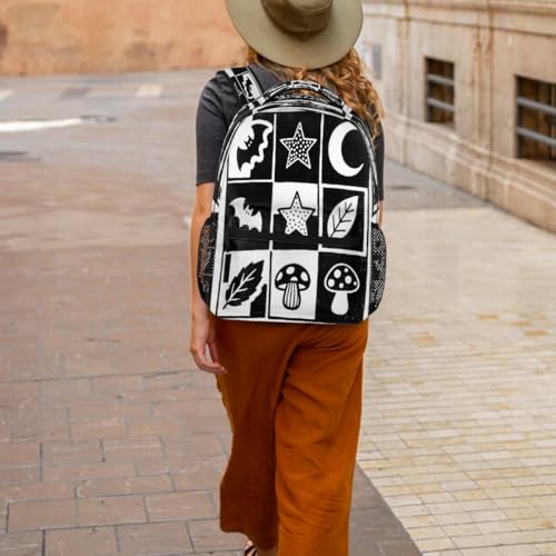 Mochila para niños y niñas estudiantes con divertido estampado gráfico de murciélago 6
