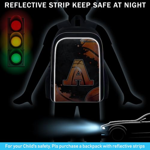 Image of AGSDON 3PCS Basketball Backpack for Boys, 17 inch Kids Bookbag Water Resistant and Lightweight with Lunch Box for Teen