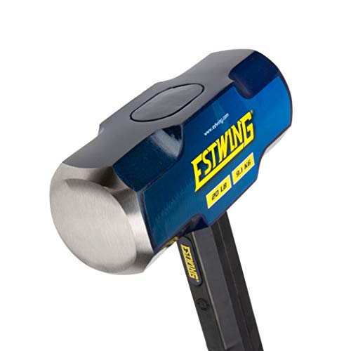 Image of Estwing 20-Pound Hard Face Sledge Hammer for Demolition /Stake Driving, 50-55 HRC, Locked Steel Head, 36-Inch Indestructible Handle with Vulcanized Rubber Overlay, Reinforced Lanyard Hole