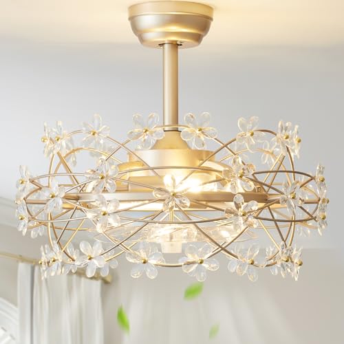 Phrylix 20 Inch Gold Crystal Fandelier
