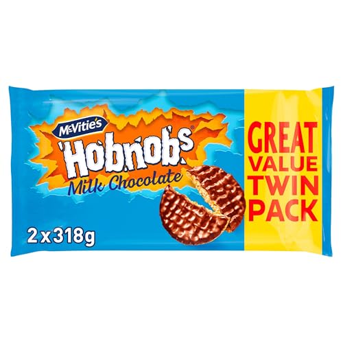 McVities Hobnobs Milk Chocolate Biscuits Twin Pack 636 g (Pack of 1)