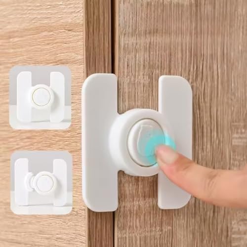 2 Adet Sunup SN-28751 Çocuk Kilidi, Düğmeli Bas-Aç Geçmeli Yapışkanlı 3M Bantlı, Dolap Kilidi, Çekmece Kilidi, Buzdolabı Kilidi, Bebek Güvenlik Kilidi, Dolap Kapak Kilitleme Aparatı