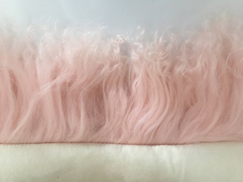 Unite Down 100% Real Mongolian (Tibetan) Lamb Wool Soft Plush Pillow Cushion Cover/Pillowcase(20X20Inch, Gradient-Pink) #TOP7
