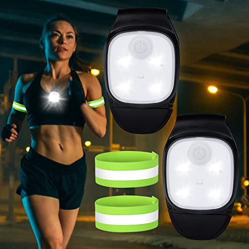 Aicharynic 2 lámparas LED con clip + 2 pulseras reflectantes, 4 modos de...
