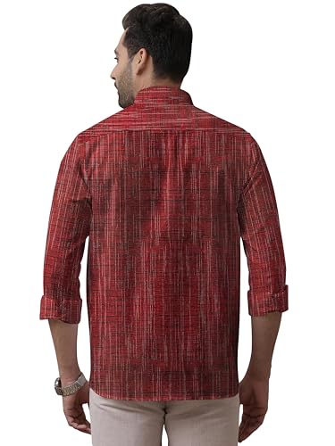 Image of Men's Pure Khaadi Cotton Regular Fit Full Sleeves Striped Casual Shirt | Handloom Shirt for Office & Casual Wear
