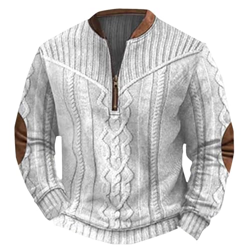 Sudadera con cremallera de un cuarto para hombre que evita el frío en el cuello con estilo