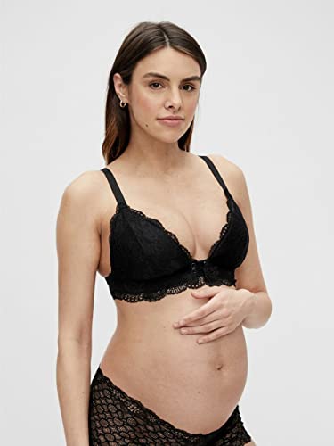 MAMALICIOUS Damski biustonosz do karmienia Mlzenina Lace Nursing Bra A. Noos, czarny, S