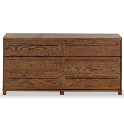 SAFAVIEH Couture Collection Tobiette Medium Oak 6-Drawer Dresser (Fully Assembled)