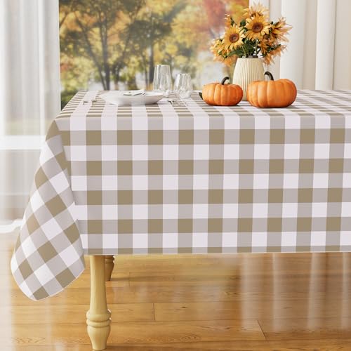 Image of misaya Rectangular Waterproof Vinyl Table Cloth, Flannel Backed Tablecloth