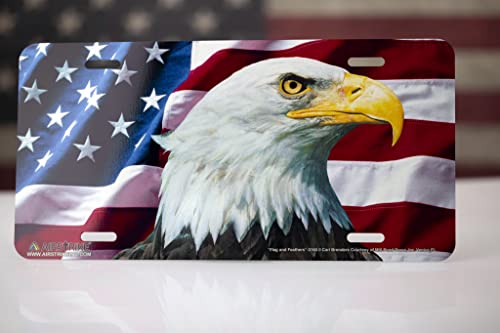 Eagle Flag License Plate, American Flag License Plate, Eagle Front License Plate Made In Usa By Airstrike License Plates (Made Of Metal)-3160 #TOP2