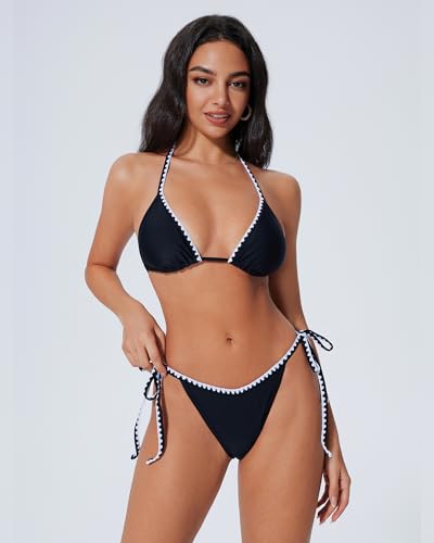SUUKSESS Women Cheeky Halter String Bikini Sets Sexy Triangle Two Piece Swimsuit4