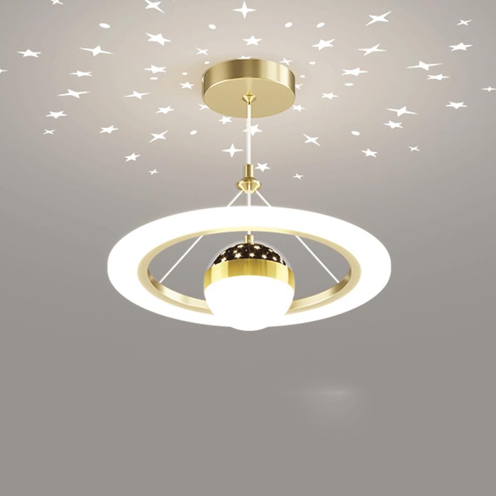 Lustre acrylique LED variable pour chambre : plafonnier étoile chic