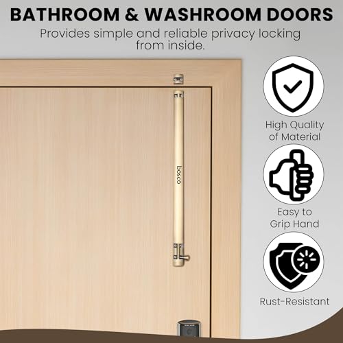 Image of BOSCO 4-Inch Antique Canning Style Tower Bolt | Aluminium Body with Stainless Steel Rod | Rust-Resistant Door & Window Tower Bolt with Screws | Heavy Duty Door Fitting (Antique Finish)
