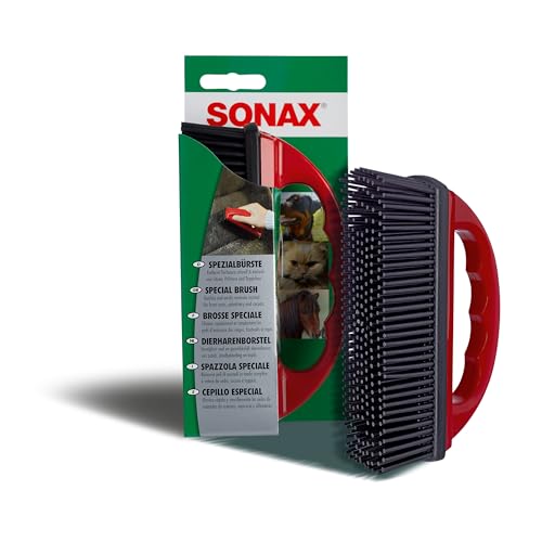 SONAX Pet Hair Brush | Rubber Bristle Brush for Easy Pet Hair Removal from Car Upholstery & Carpets | Attracts Hair Like a Magnet | Soft & Safe for All Surfaces | Ergonomic Handle for Comfort | 491400