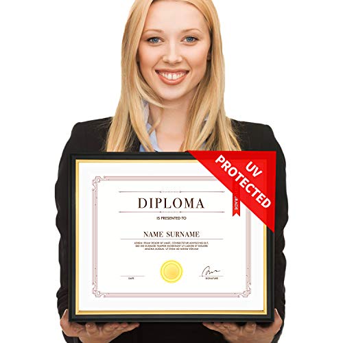 CREKERT Diploma Frame 11x14 Frame for Picture Documents Certificate Frame with Mat Included