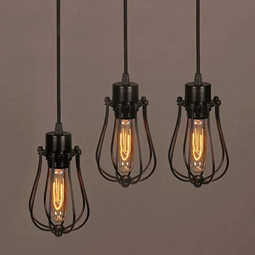 Lámpara de techo industrial E27 de hierro negro para decoración Loft 2