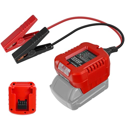 Adaptateur de batterie externe de démarreur de voiture pour batterie Milwaukee 18V, 13.5V démarreur de batterie de voiture avec lumières LED, câble 11 AWG adaptateur de démarreur pour moto, tondeuse