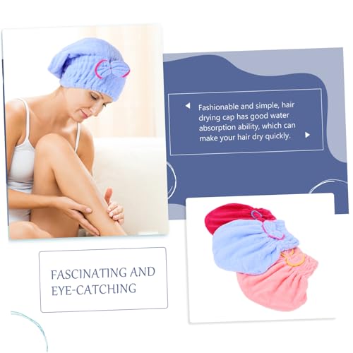 Beaupretty 3 Pçs Toalha De Secagem Rápida Para Cabelo Microfibra Toalha De Cabelo Envoltório Chapéu