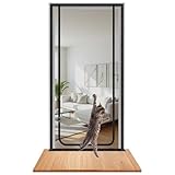 DBREAKS Katzennetz für Balkon, Katzengitter Tür mit Reißverschluss Katzen aus Laufen, Türgitter Katze, Haustiere Bildschirm, Katzenschutz Tür Mesh Ohne Bohren (100cm x 210cm)