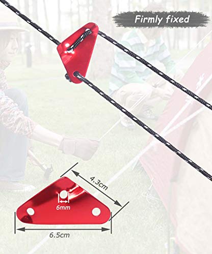 Hikeman Paracord Rope Tensioner Ultralight Tent Guyline Adjuster 40 Pieces 4 Styles Alunimum Alloy Camping Tarp Cord Buckles for Hammock Backpacking Outdoor shelter