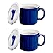 CorningWare Colours Pop-Ins 20-oz Mug w/ Vented Lid - 2 Pack (Blueberry)