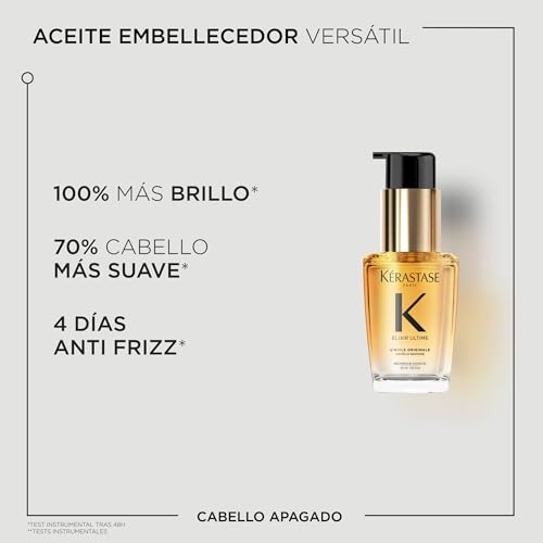 Miniatura 2 de Kérastase Aceite Elixir Ultime L Huile Originale, Recarga, Aceite Hidratante De Pelo, Protector Térmico, Rendimiento Anti-Frizz, Suavidad Y Brillo, Tamaño Viaje, Refill 30ml