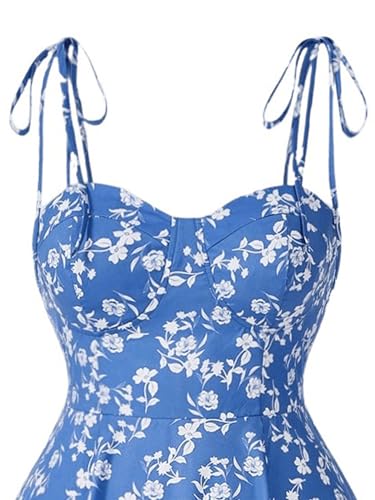 Image of Floerns Women's Plus Size Boho Disty Floral High Waist Flowy Shirred Midi Cami Dress