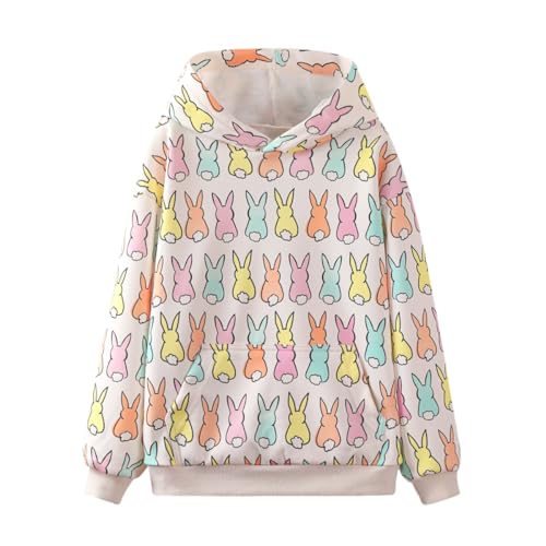 Image of WELAKEN Girls and Toddlers' Pullover Printed Hoodie Sweatshirt with Kangaroo Pocket