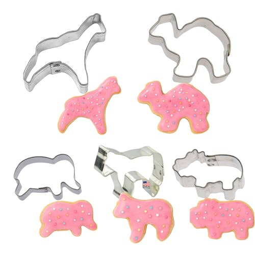 Foose Mini Circus Animal Cookie Cutter 5 Piece Set - Made in the USA – Tin Plated Steel Cookie Cutters Cookie Mold for Crafts and more Foose Mini Circus Animal Cookie Cutter 5 Piece Set - Made in the USA – Tin Plated Steel Cookie Cutters Cookie Mold for Crafts and more