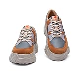 UIN Men's Fashion Chunky Sneakers Lightweight Walking Casual Slip Ons Art Painted Travel Skate Shoes Sanamolls Ⅰ Walnut (8)