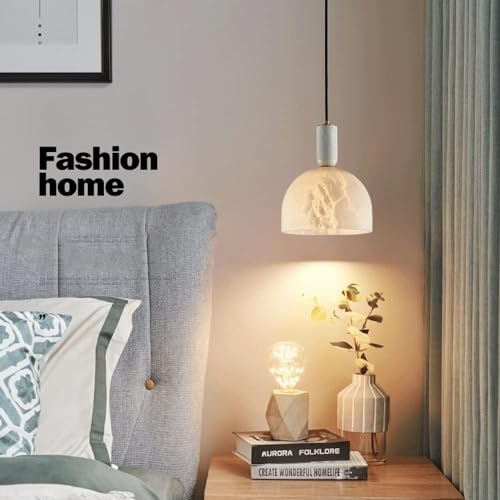 Suspension design minimaliste en marbre véritable avec douille E27 - 3