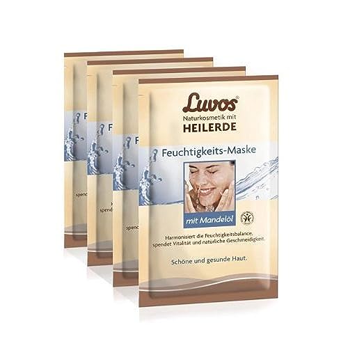 Luvos Feuchtigkeits-Maske mit Mandelöl (4er Pack) - Creme Maske im Sachet (8x7,5 ml)