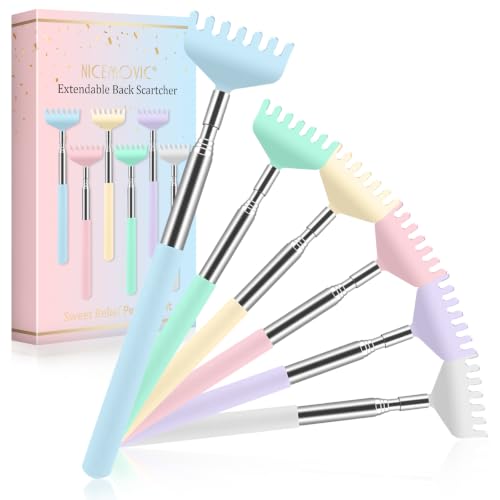 Product Image of the NICEMOVIC 6 Pack Back Scratcher for Women Adults Men, Stocking Stuffers for Girls Women, Easter Basket Stuffers for Teens, Prizes for Adults, Bulk Gifts for Girls, Galentines Day Party Favors Gifts