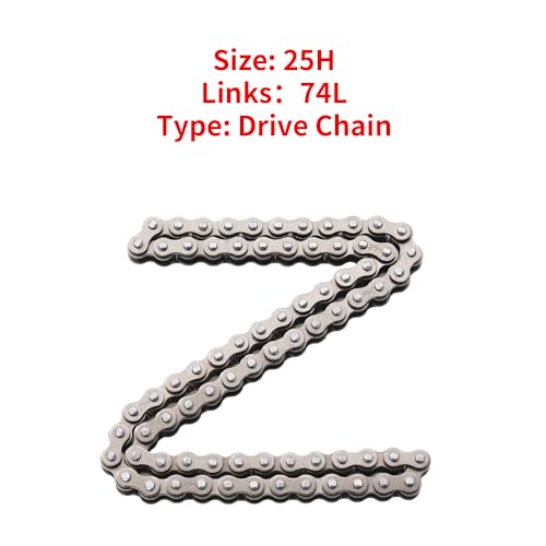 Image of KAMIER #25 Roller Chain 74 Links with 5pcs Master Link Replacement for Razor E100 Power Core Glow E125 E150 E175 Electric Scooter 25H Drive Chain Heavy Duty E100 Series Parts