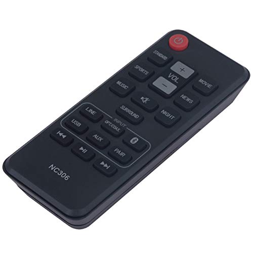 NC306UH NC306 Replacement Remote Control fit for Sanyo Soundbar FWSB415E-A Sound Bar System