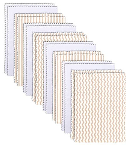 Image of 16 Pack Super Soft Baby Burp Cloths, Baby Washcloths, Ultra Absorbent Large Newborn Burping Cloth for Boy and Girl, Milk Spit Up Rags, Unisex for Baby Sensitive Skin, Brown and White, 16 × 12 Inch