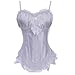 Produktbild Burlesque Strapshalter Corsage Korsett Satin Push UP Korsage Top (EUR(36-38) L, Weiß)