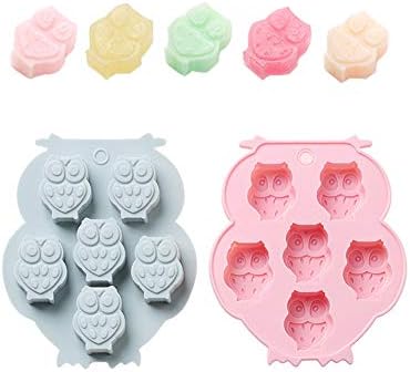 PROVIVID 2-Pack Mini Owl Silicone Molds Halloween Set for Chocolate Candy Cake Cupcake Soap Baking Jello Cookie Wax Crayon Melts DIY Making Mold