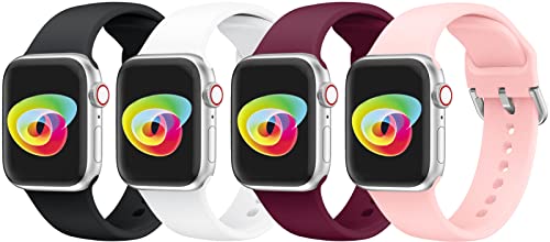 Hviosum Armband Kompatibel mit Apple Watch Armband 45mm 44mm 42mm 40mm 38mm, Ersatz Weiche Silikon Armband Kompatibel mit iWatch Series 7/6/5/4/3/2/1/SE Cover