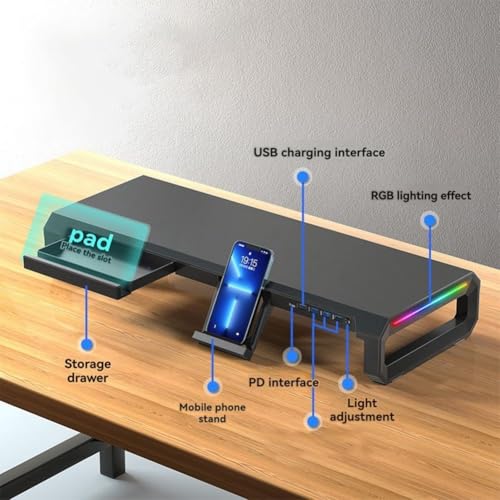 Support d'écran pour PC gain de place avec chargeur USB - 6