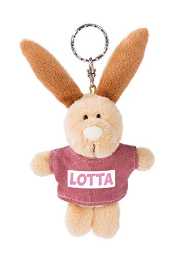 Porte-clés lapin t-shirt beige NICI 44641 mini peluche pour sac à dos