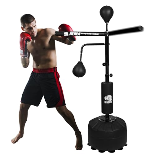Boxing Speed Trainer 82IN- Featuring Punching Bag Spinning Bar, Training Boxing Ball with Reflex Bar, Adjustable, and Suitable for Adults Two Balls Included for Versatile Workouts – Black