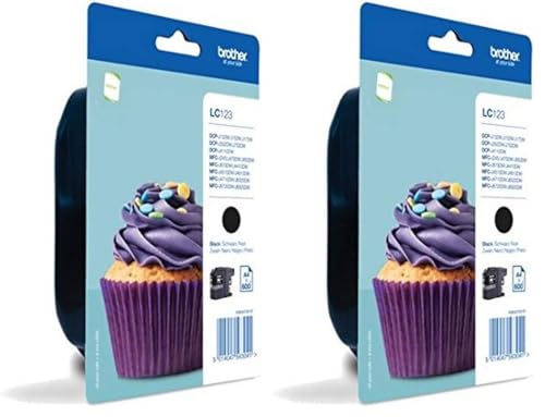 Cartouche d'encre Noir Brother LC-123BKBP blister de remplacement pour imprimante