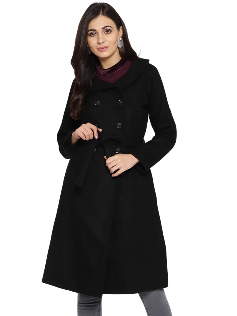 athena lifestyle Women and Girls Wool Solid Long Sleeve Casual Solid Longline Overcoat-picture-33