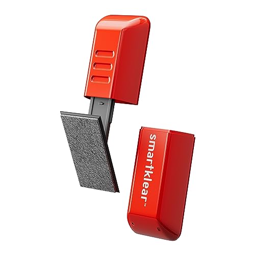 CarbonKlean SmartKlear Smart Phone Screen Cleaner - Compatible with iPhones, Androids, and More - Cleaner with Carbon Microfiber Tech - Injected Red - 1 Count