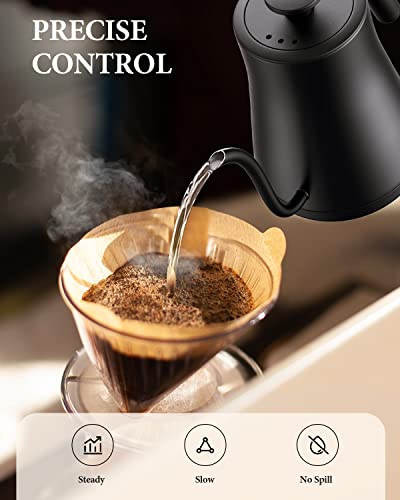 Ulalov Gooseneck Electric Kettle, 0.9L Fast Boiling Hot Water Kettle, Stainless Steel Electric Tea Kettle, 1200W Pour Over Kettle For Coffee&Tea, Leak-Proof, Auto Shutoff, Anti-Dry #TOP2