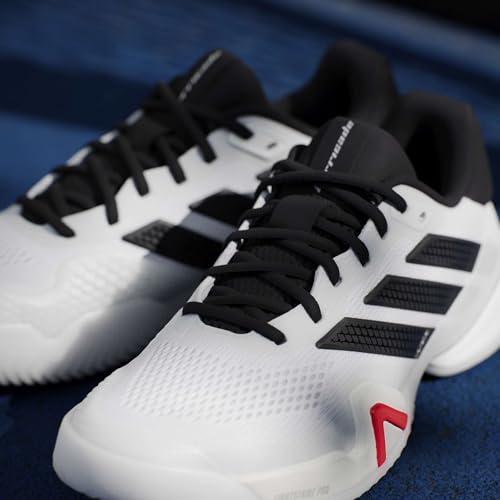 Image of adidas Mens Barricade 14 Tennis Sneakers Shoes - Black, Orange