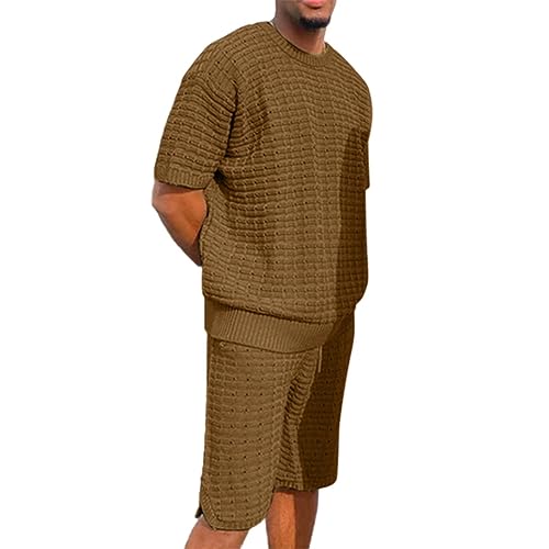 Ensemble chemises et shorts manches courtes homme tricot respirant