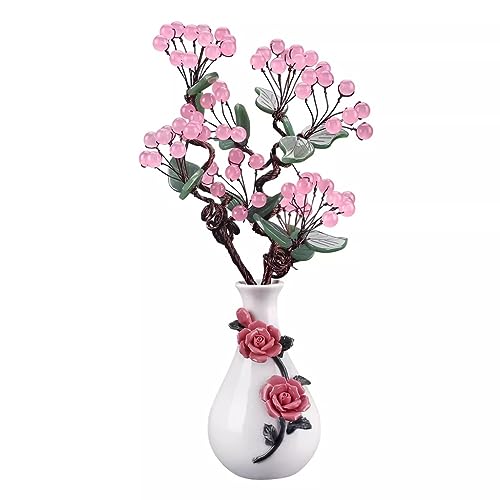 HPTHLY Maceta para Árbol Artificial De Jade Cristalino, Entrada, Talla De Jade, Hogar, Sala De Estar, Mueble Bar, Oficina, Regalo De Inauguración, Adorno. Árboles Arti